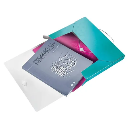 Leitz WOW Ablagebox, A4, PP, für 250 Blatt, Eisblau Metallic