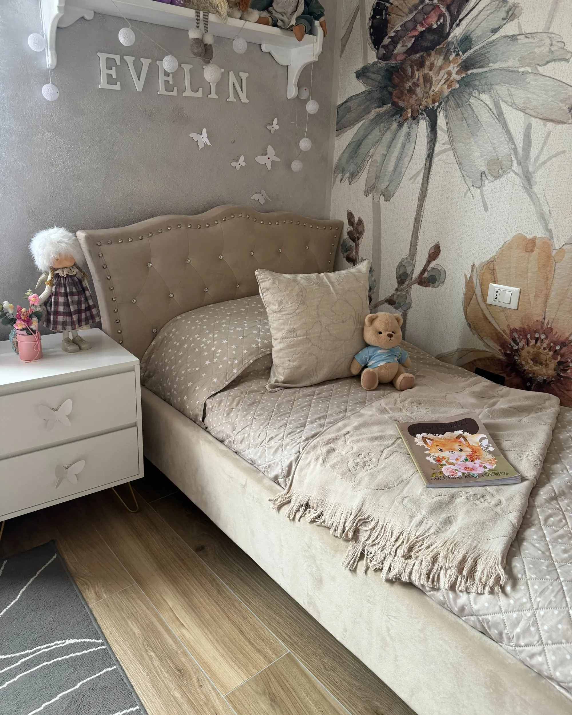 Bed met opbergruimte Fluweel METZ 90 x 200 cm Beige