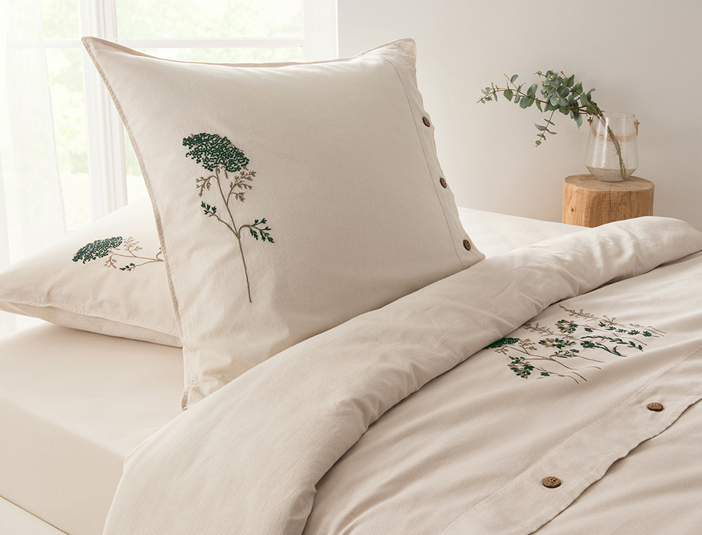Taie d'oreiller fermeture zip-Herbier
