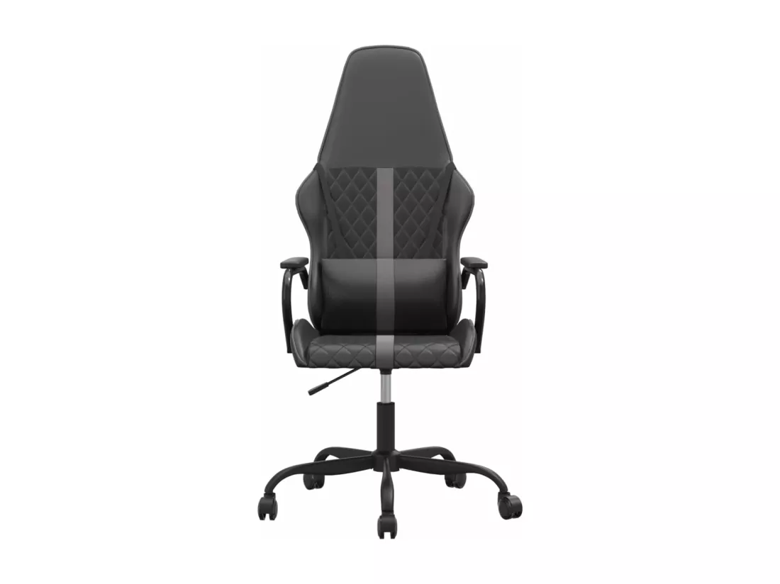 Chaise de jeu de massage gris et noir similicuir
