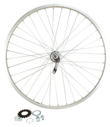 Roue vtt 26  ar ecrou. axe plein jante alu mach1. moy. velosteel coaster 18t retropedalage