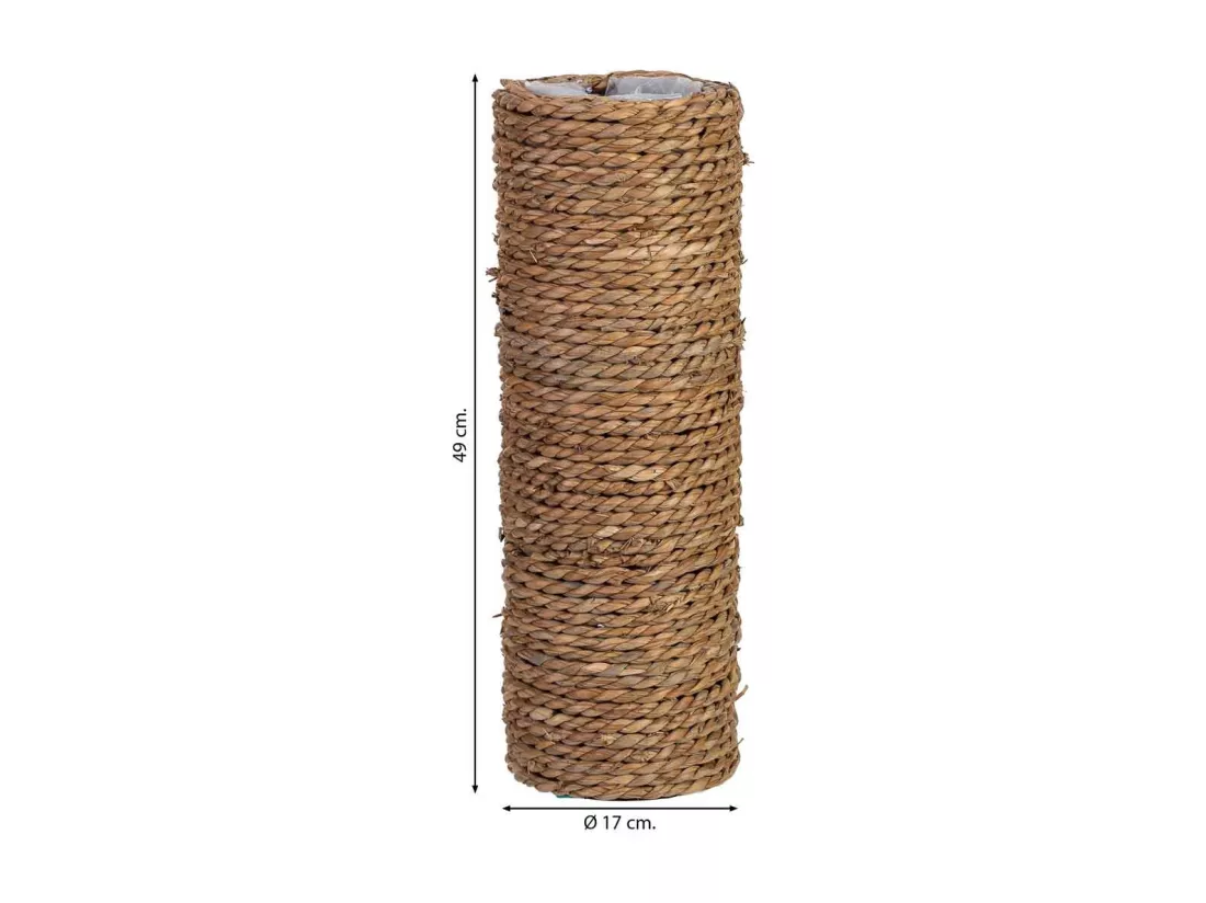 Vase en corde 17x17x49h cm