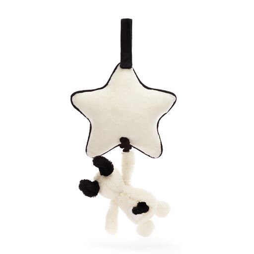 JELLYCAT Bashful Hund Spilledåse, Black/Cream