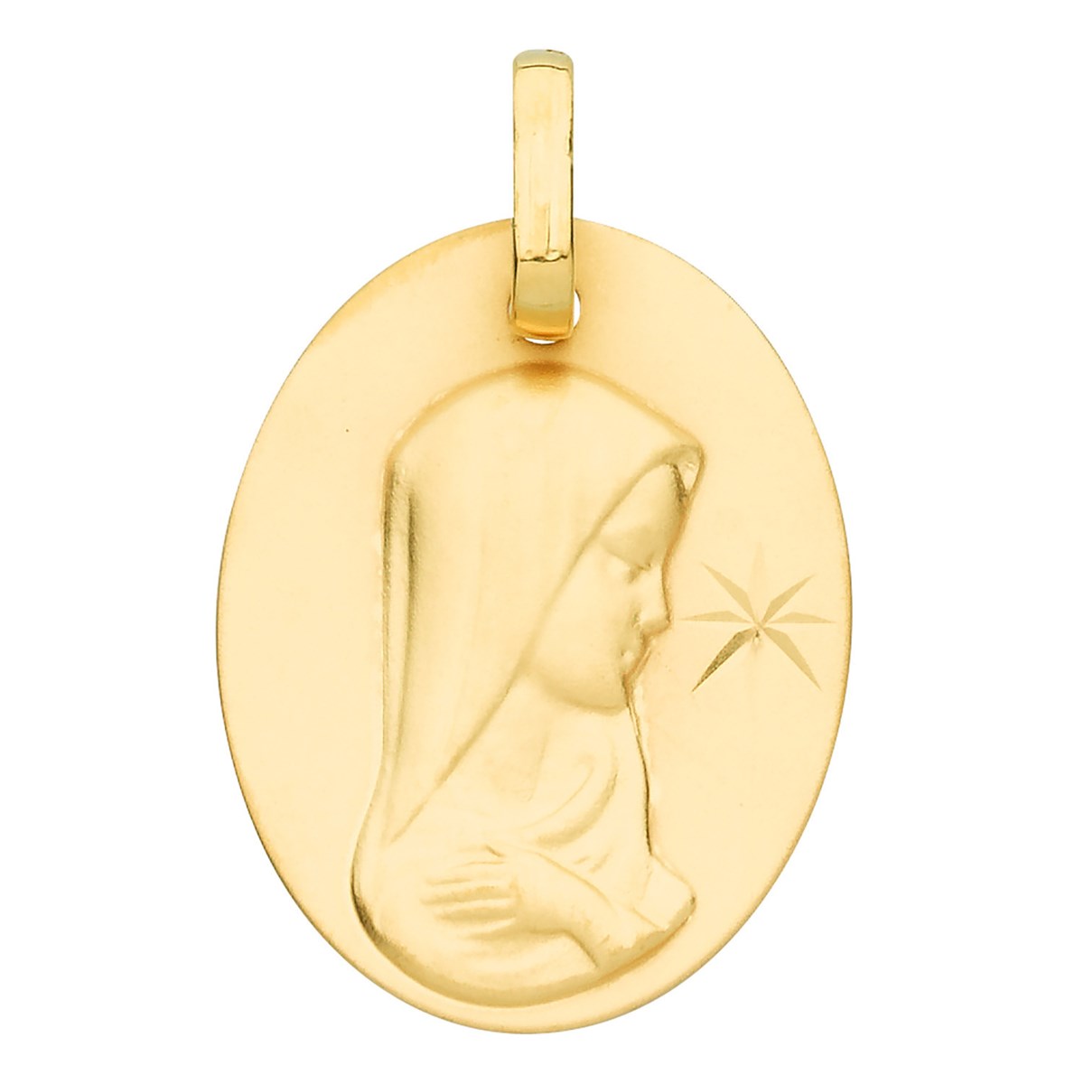 Médaille Brillaxis ovale vierge diamantée1 étoile or jaune