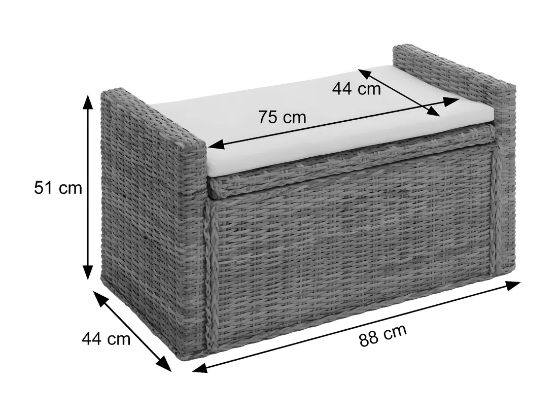 Coffre de rangement Genua Rattan, doré