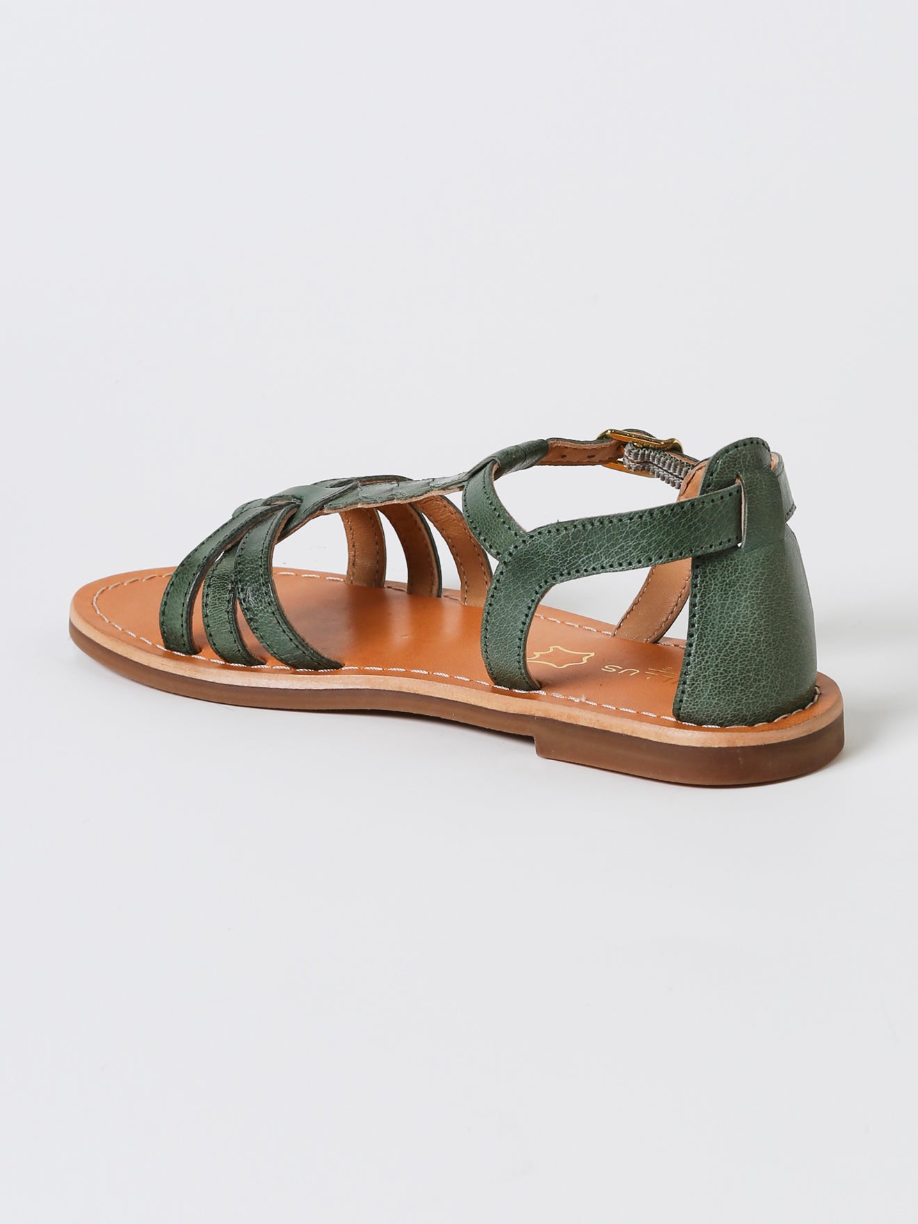 Sandale tressée Fille en cuir