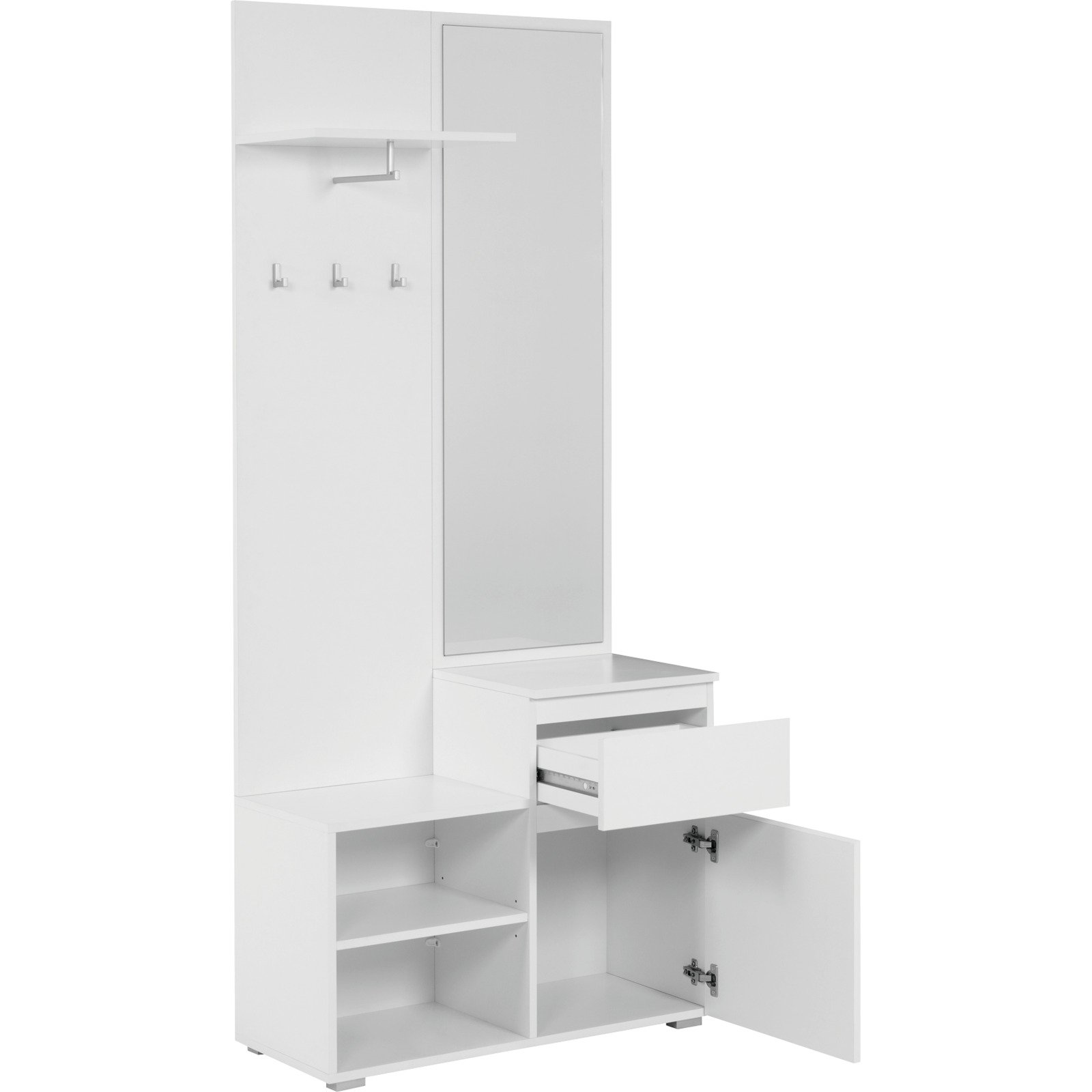 Kompakt-Garderobe Shark Dekor weiss matt 85 x 195 x 37 cm