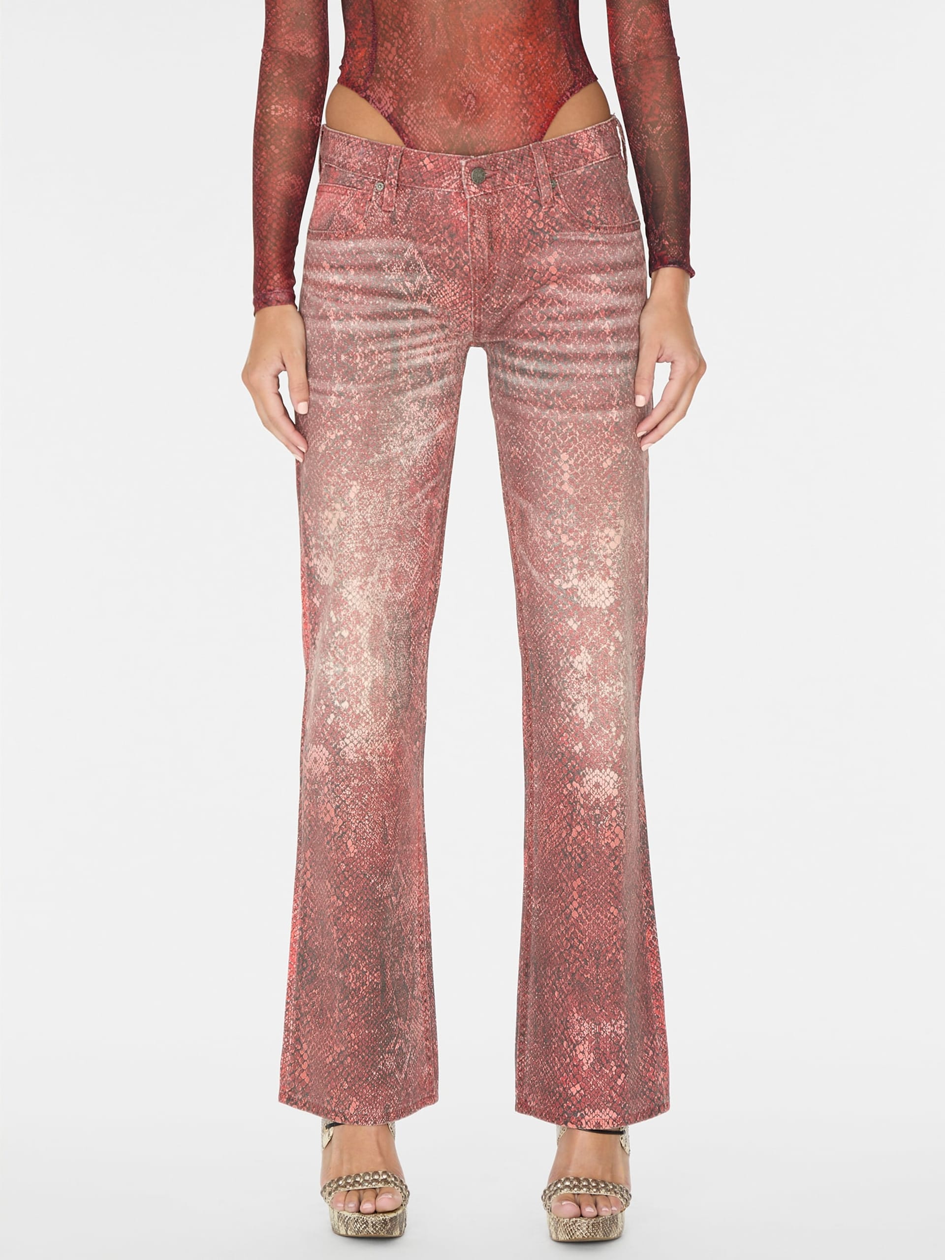 calça reta estampada