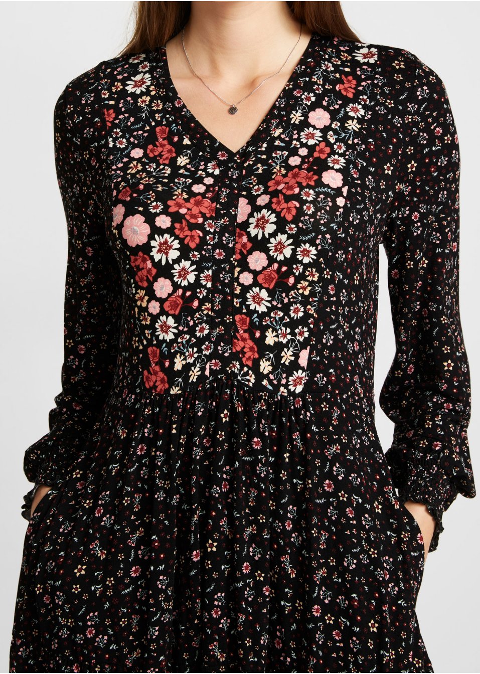Robe en jersey midi en viscose, avec lien à nouer