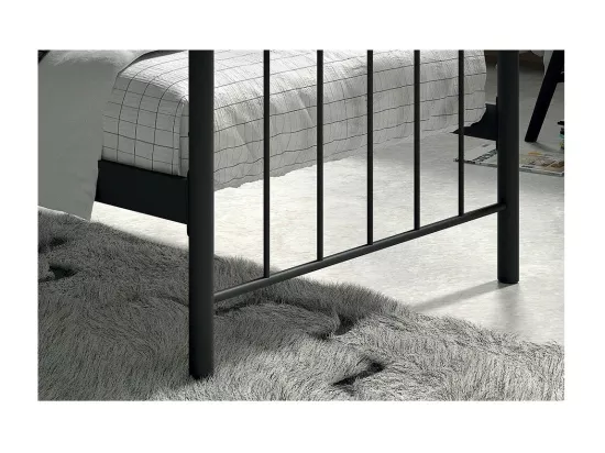 Lit 1 place métal noir 90x200 SENCHA style contemporain.