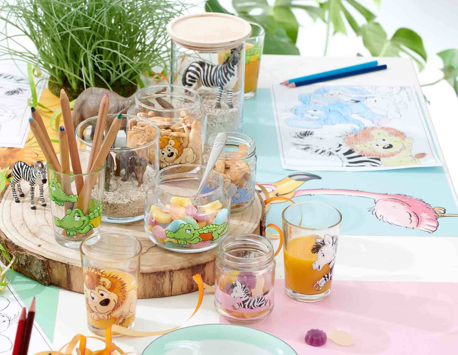 Ritzenhoff & Breker Kindergläser Dschungeltiere 205 ml 6er Set