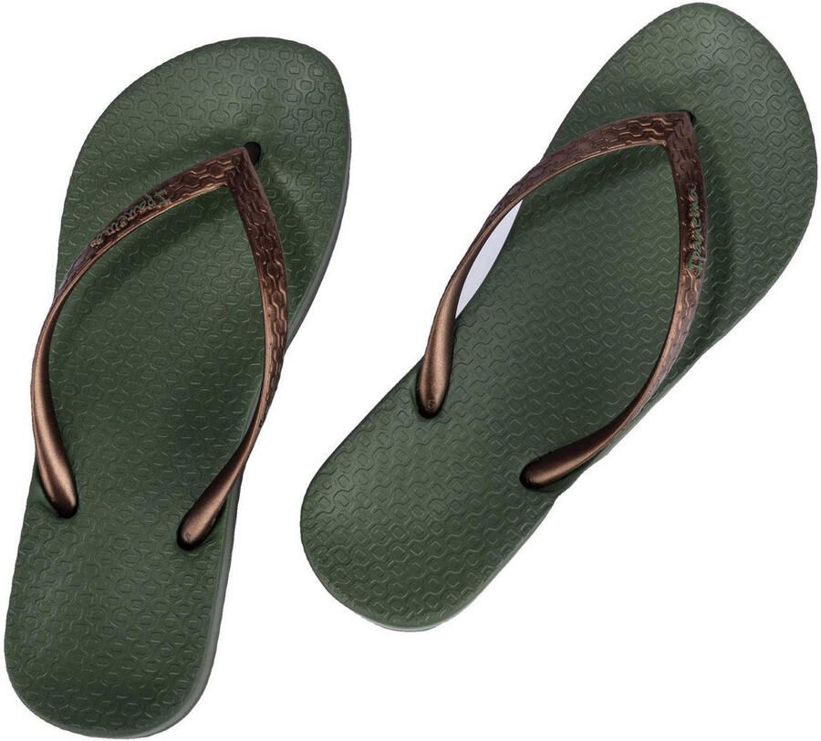 Ipanema Anatomic Tan Dames Slippers Green Bronze