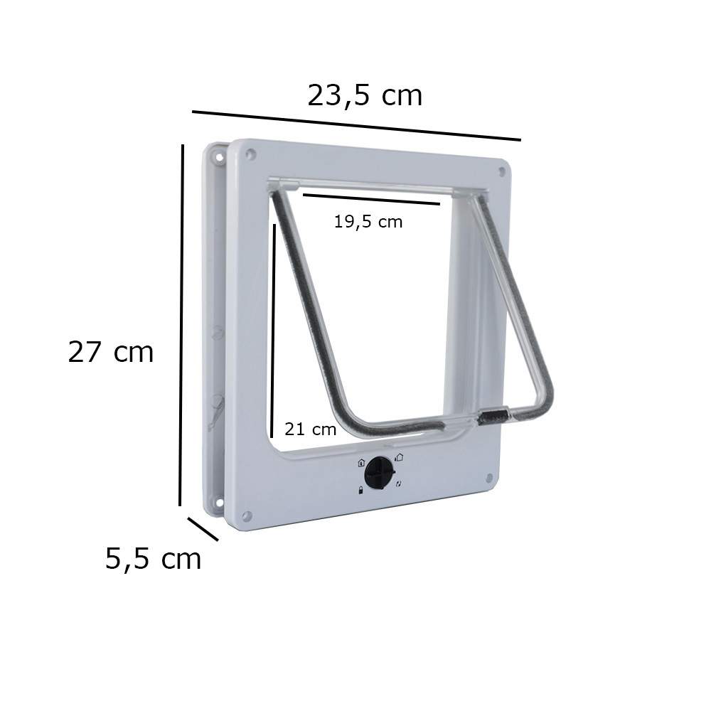 Chatière 19x22x5,5 cm - blanche - 4 positions de verrouillage
