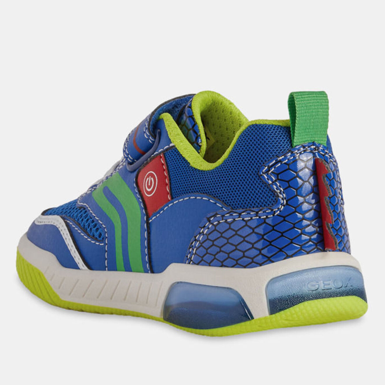 Geox Baskets Inek à scratchs bleu/jaune