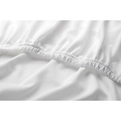 Spannbettlaken Doppel-Jersey, Weiß, 140–160 × 200 cm