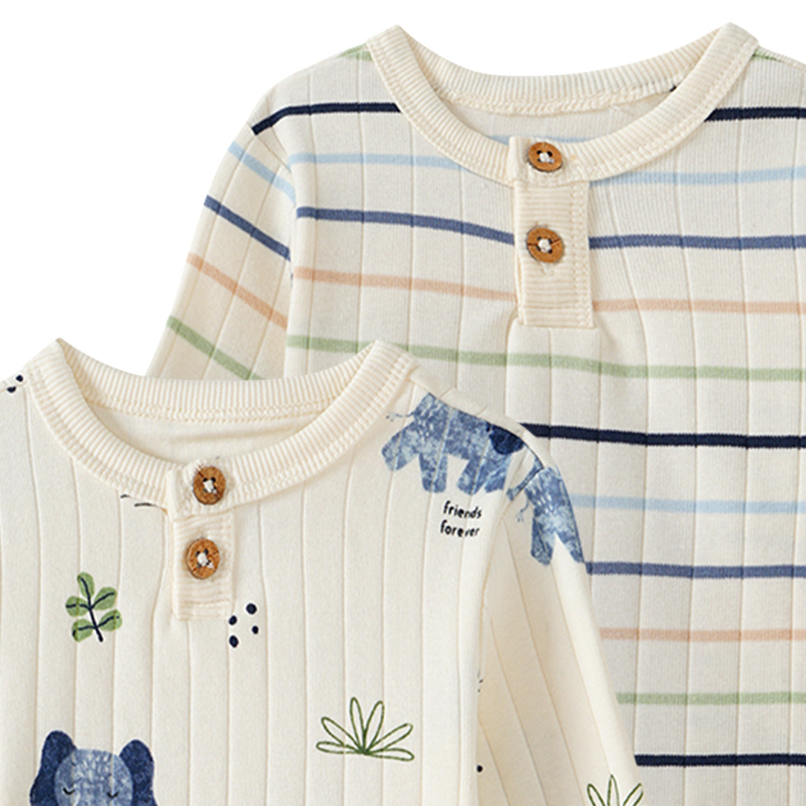 Topomini Pure Collection 2 Newborn Langarmshirts im Set creme