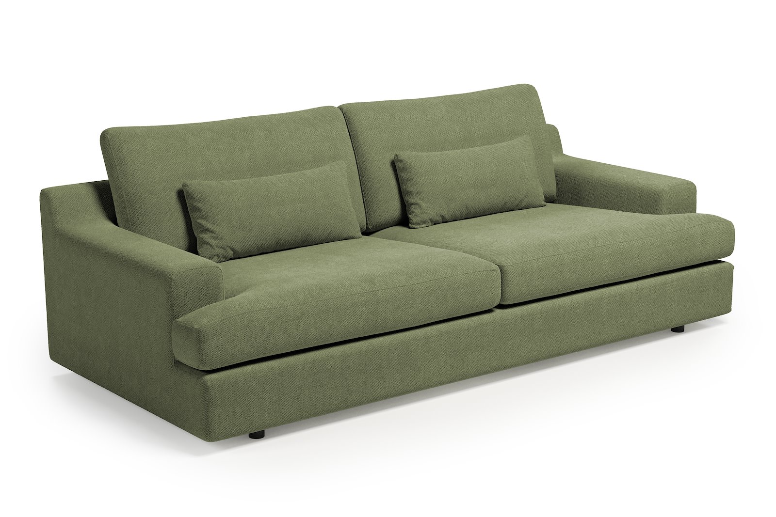 Roma 3-seter XL Tekstil Mito 55 Pale Green med sorte ben