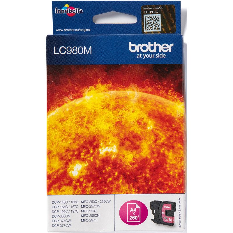 Cartouche Brother LC980 couleurs séparées pour imprimante jet d'encre