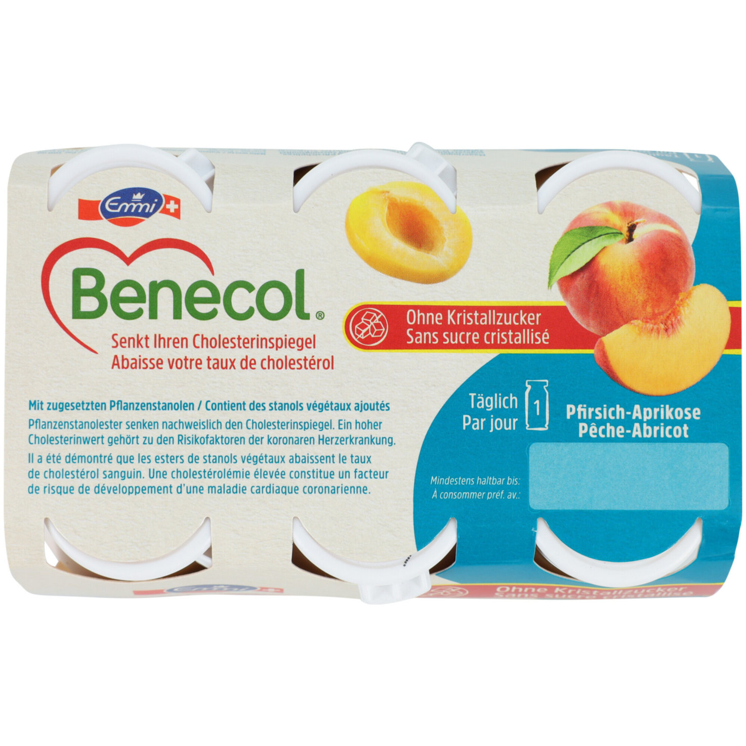 Benecol Pfirsich & Aprikose ohne Zuckerzusatz 6x65ml