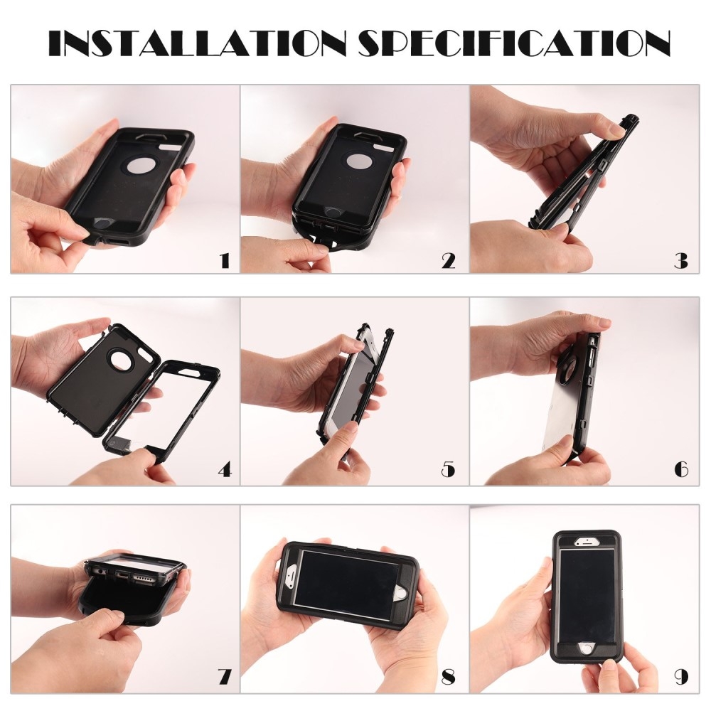 iPhone 11 Outdoor Hardcase Hülle Hybrid Silikoneinlage Shock Proof - Schwarz / Orange