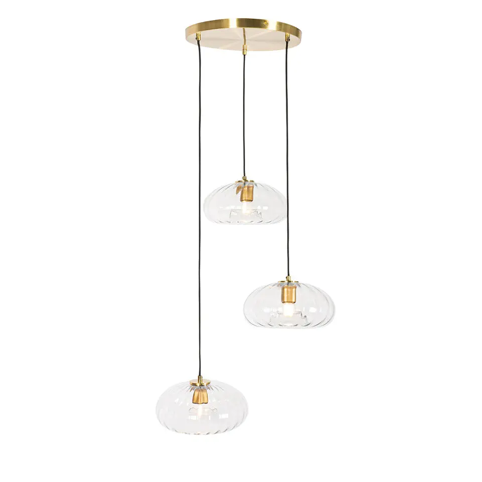 Qazqa hanglampen ayesha goudkleurig e27