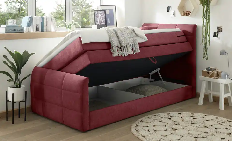 Boxspringbett Kuba 3 Rot 120 cm