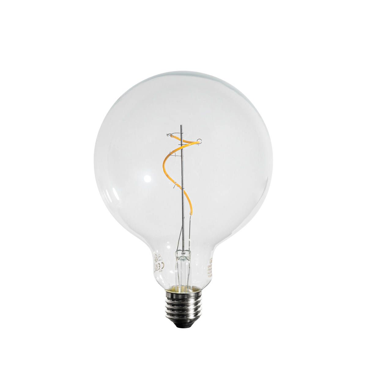 Set van 5 E27 dimbare LED lampen spiraal filament G125 4W 270 lm 2700K