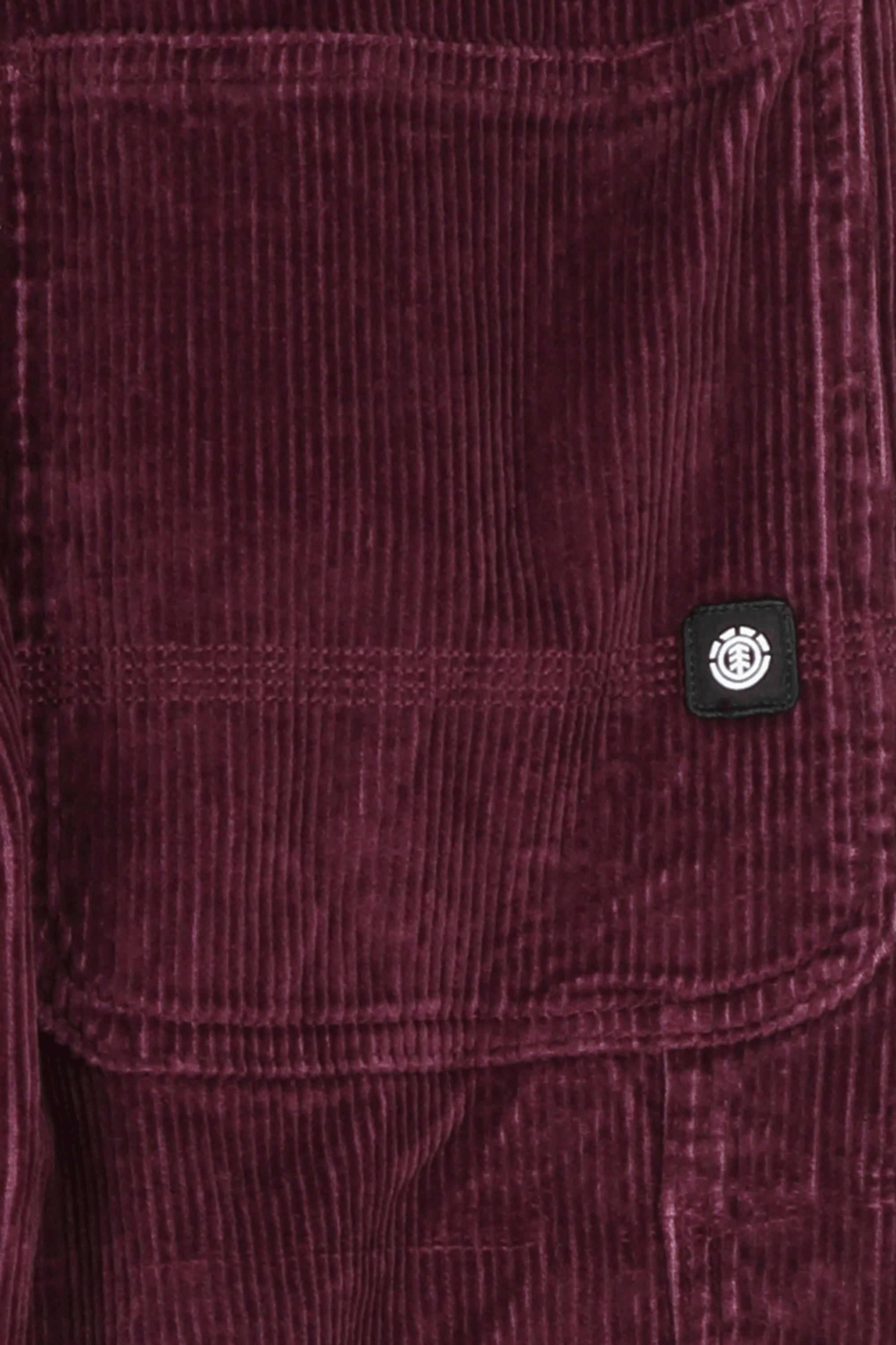 ELEMENT Pantalon en velours UTILITY Rouge