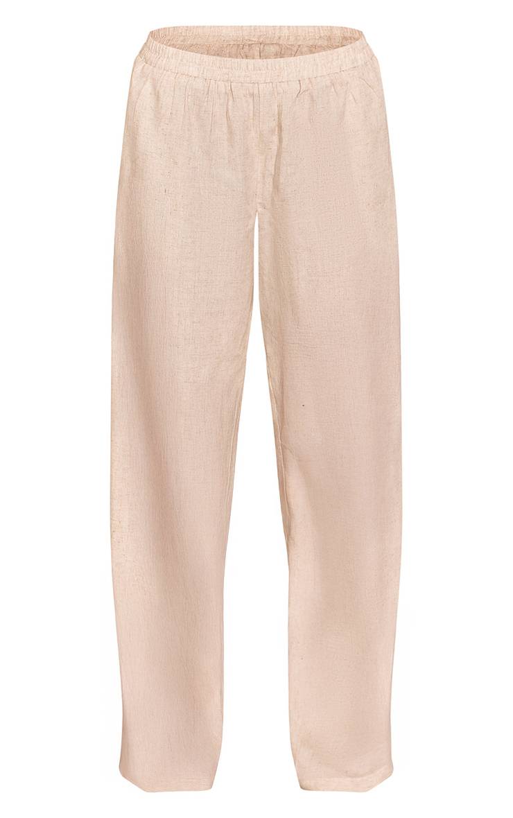 Naturel Ensemble Coordonné Pantalon Large En Lin