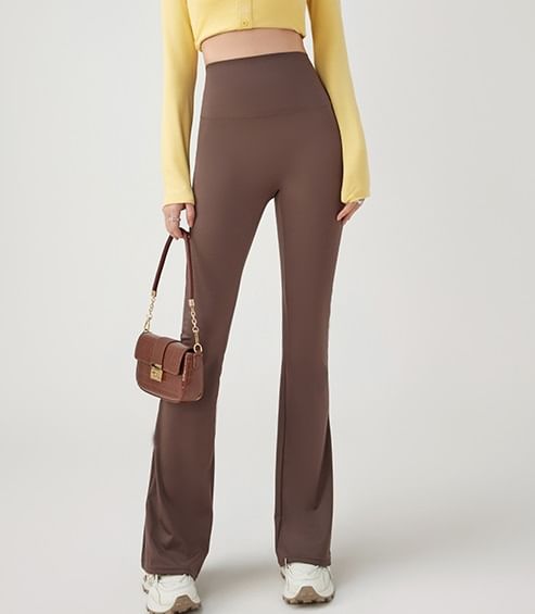 evanesce - High Rise Plain Sheath Bell Bottom Yogabroek