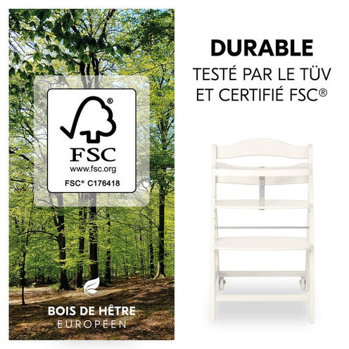 Chaise haute Beta+ avec accessoires - Blanc - HAUCK