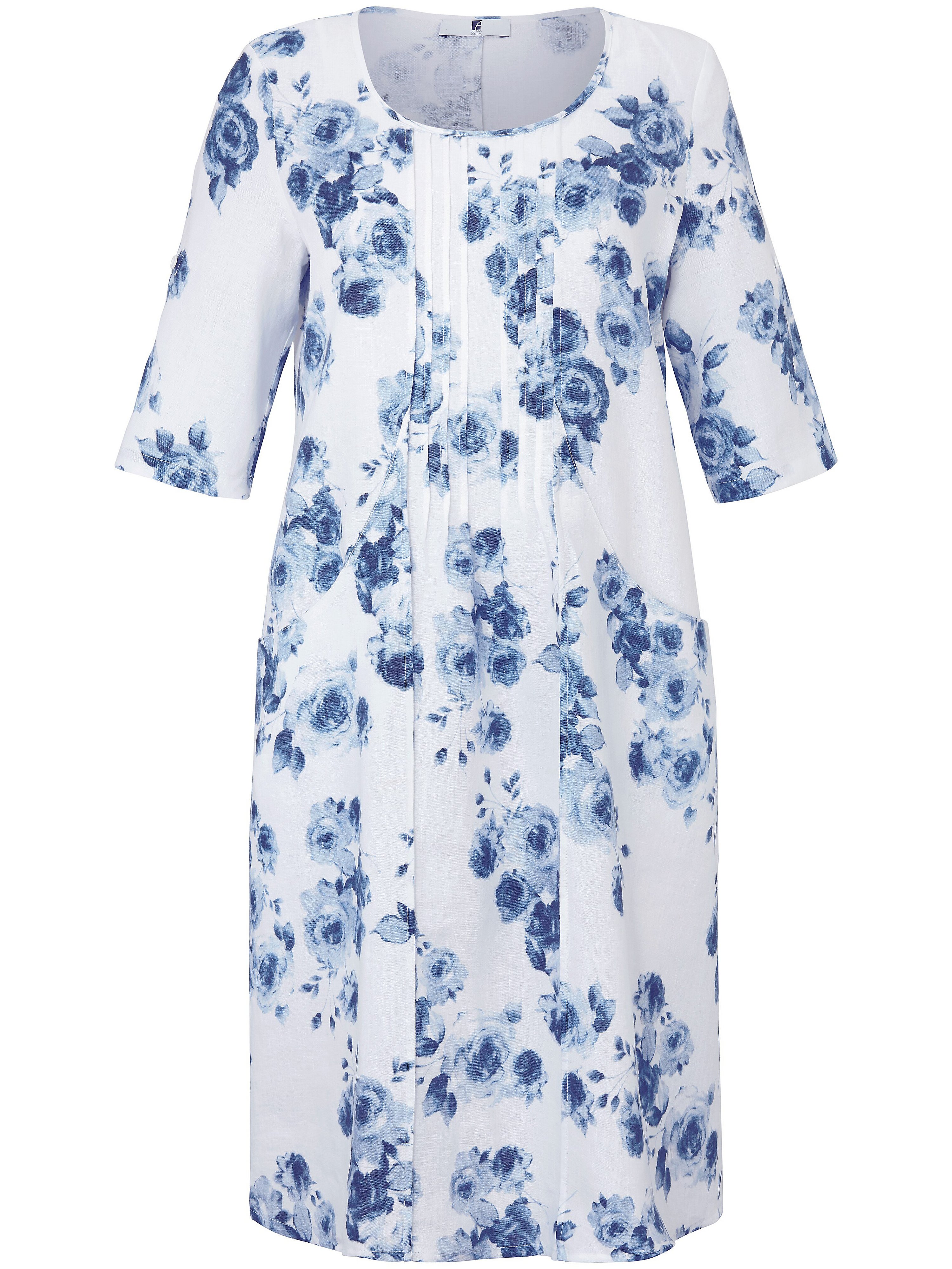 Kleid mit 3/4-Arm aus 100% Leinen