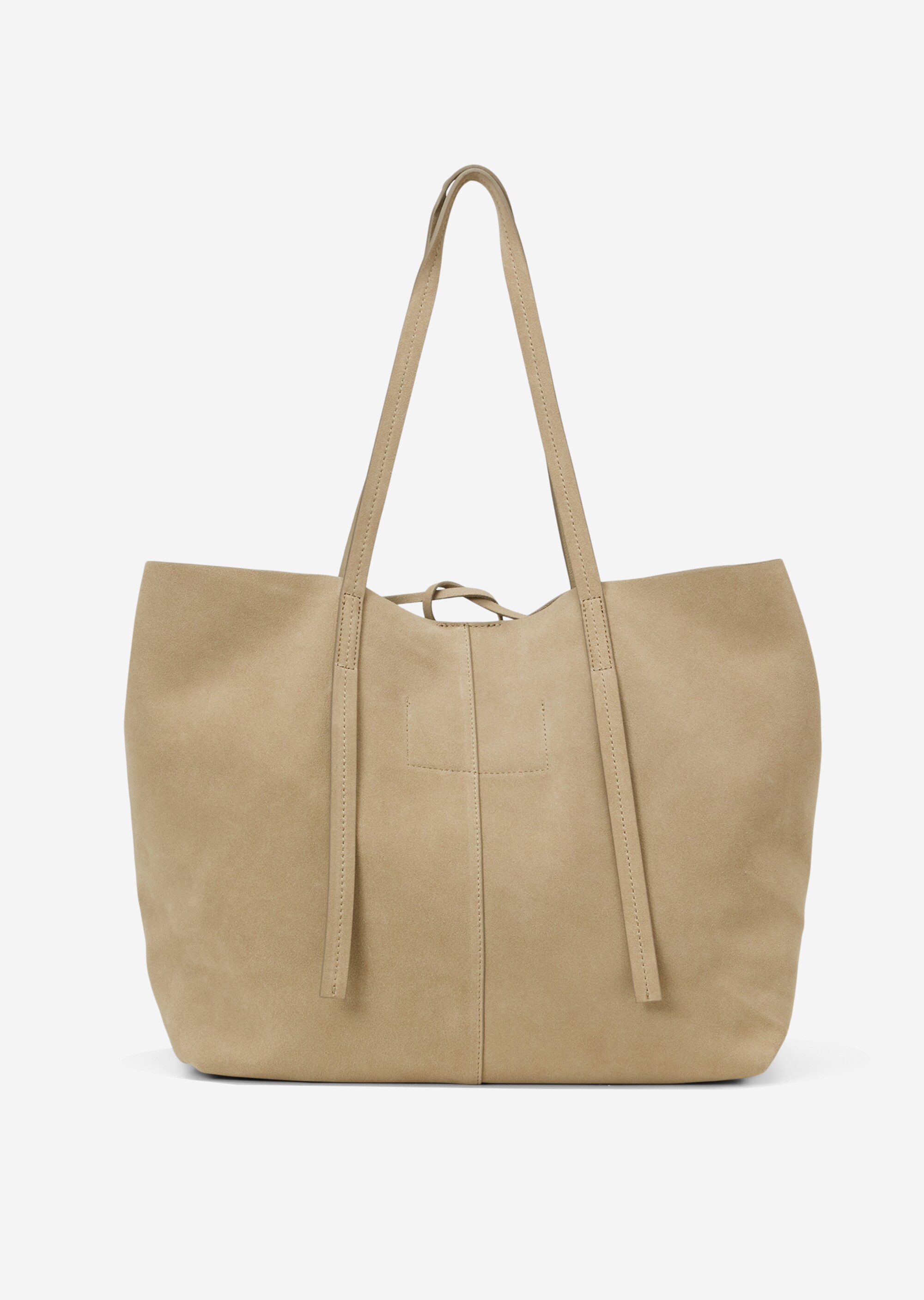 Shopper aus geschmeidigem Velours-Rindleder