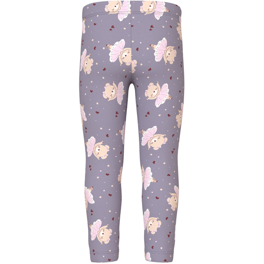 Køb Name It Lavender Gray Ballerina Bear Nmfdavina Aop Swe Leggings Bru