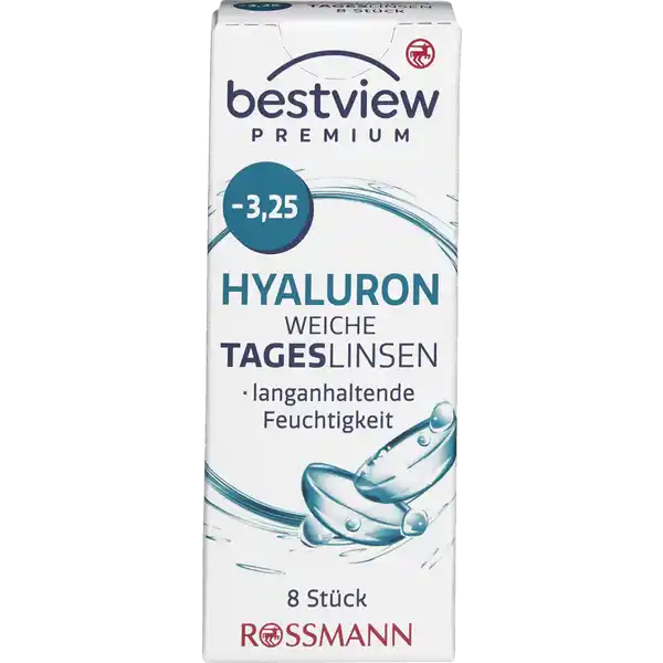 Premium weiche Tageslinsen Hyaluron -3,25