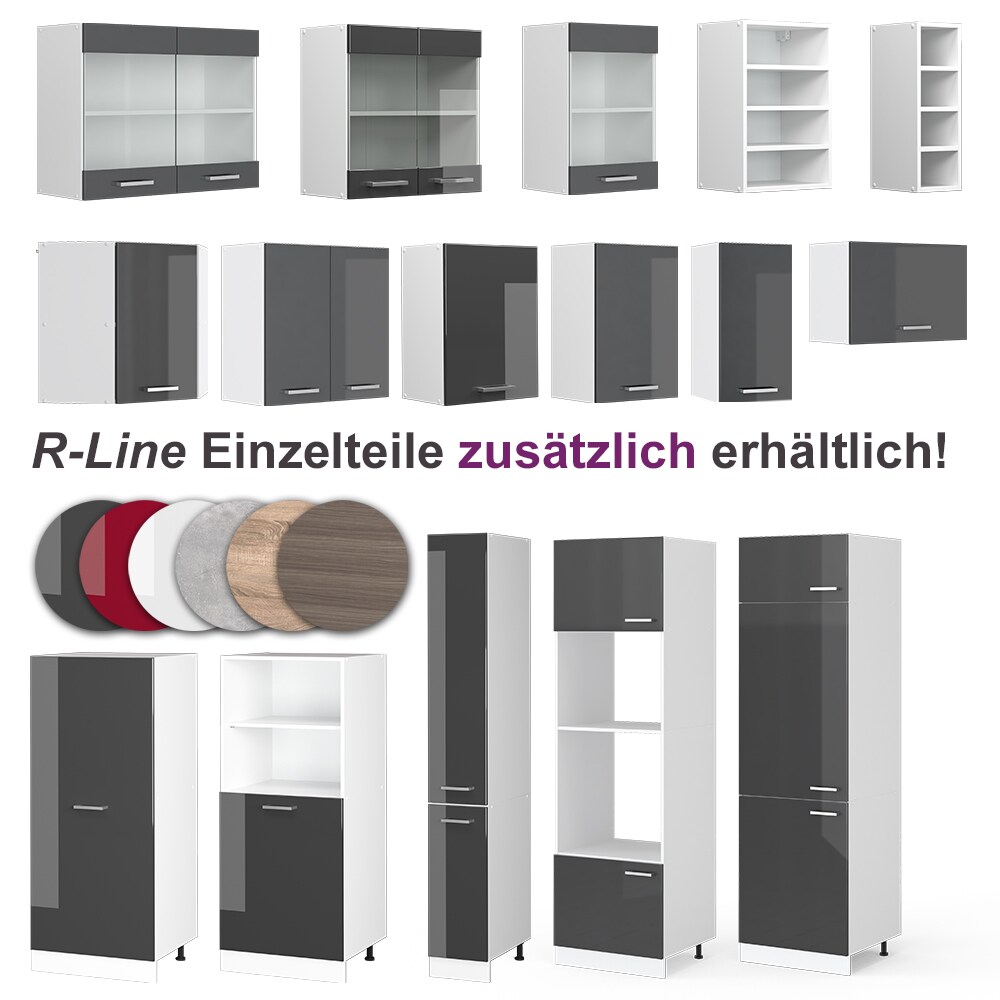 Vicco Eckküche Küchenblock Einbauküche Rick Weiß Anthrazit Hochglanz 270 cm modern Küchen Schränke Spülenunterschrank Eck-Unterschrank Eck-Hängeschrank Arbeitsplatte Küchenmöbel Küchenzeile L-Küche