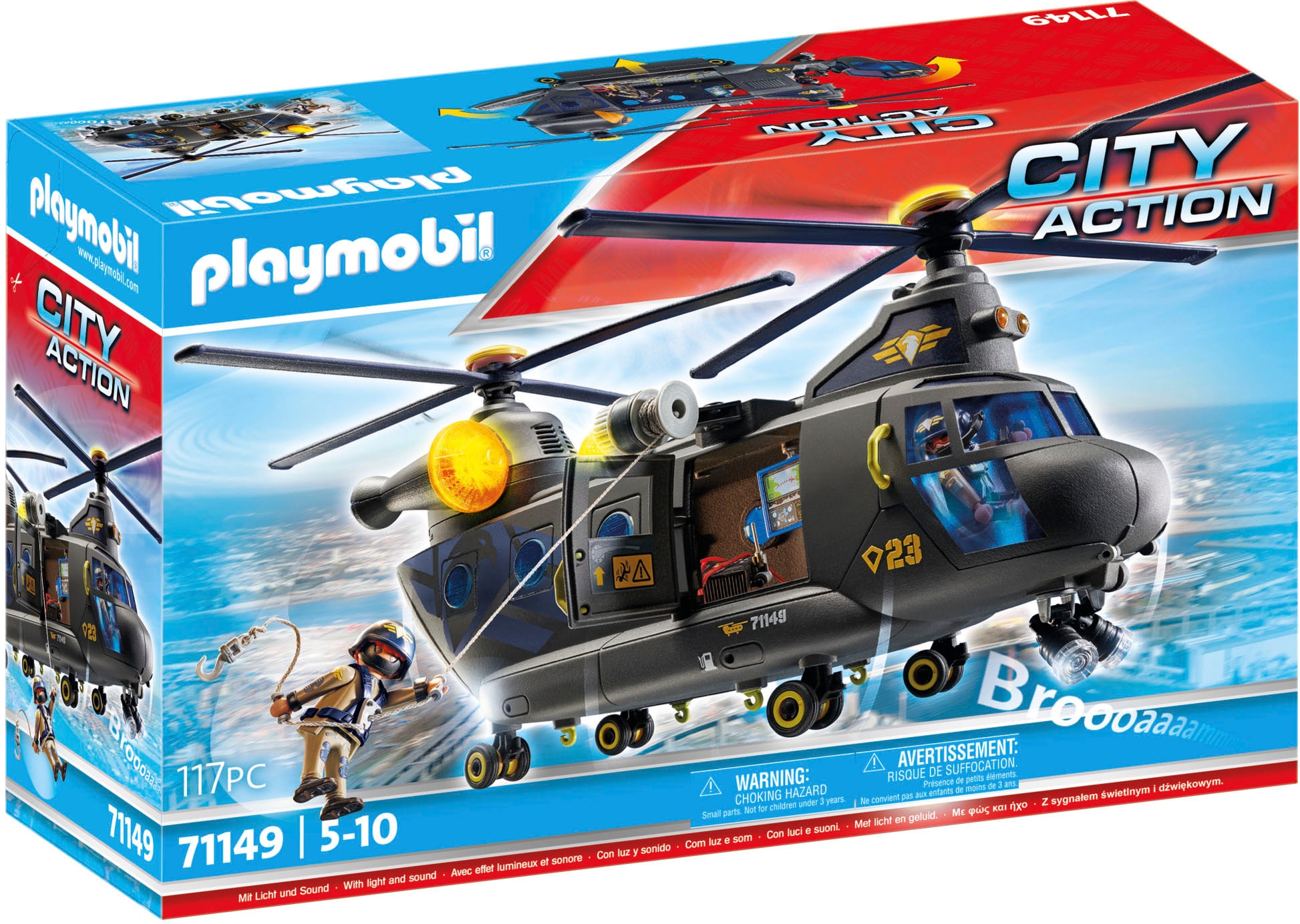 Playmobil® Konstruktions-Spielset »SWAT-Rettungshelikopter (71149), My Action Heroes« Made in Europe; mit Licht und Sound