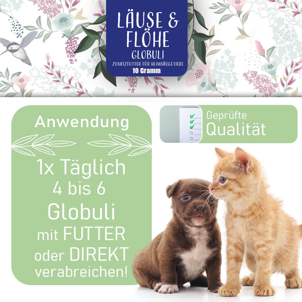 Nature Animal® | Läuse & Flöhe Kügelchen für Hund & Katze