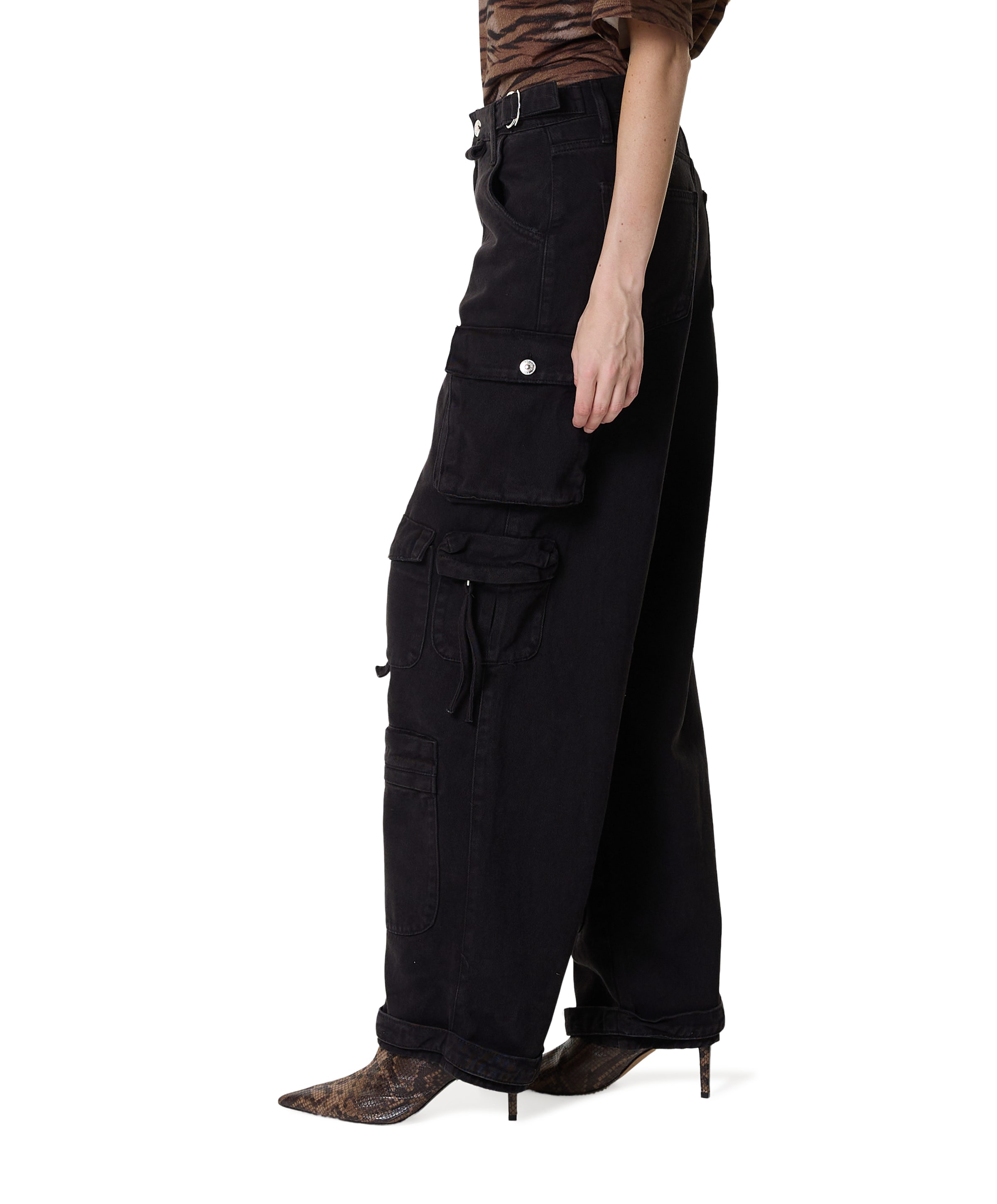 Stieglitz Franca Balloon Cargo dames jeans zwart