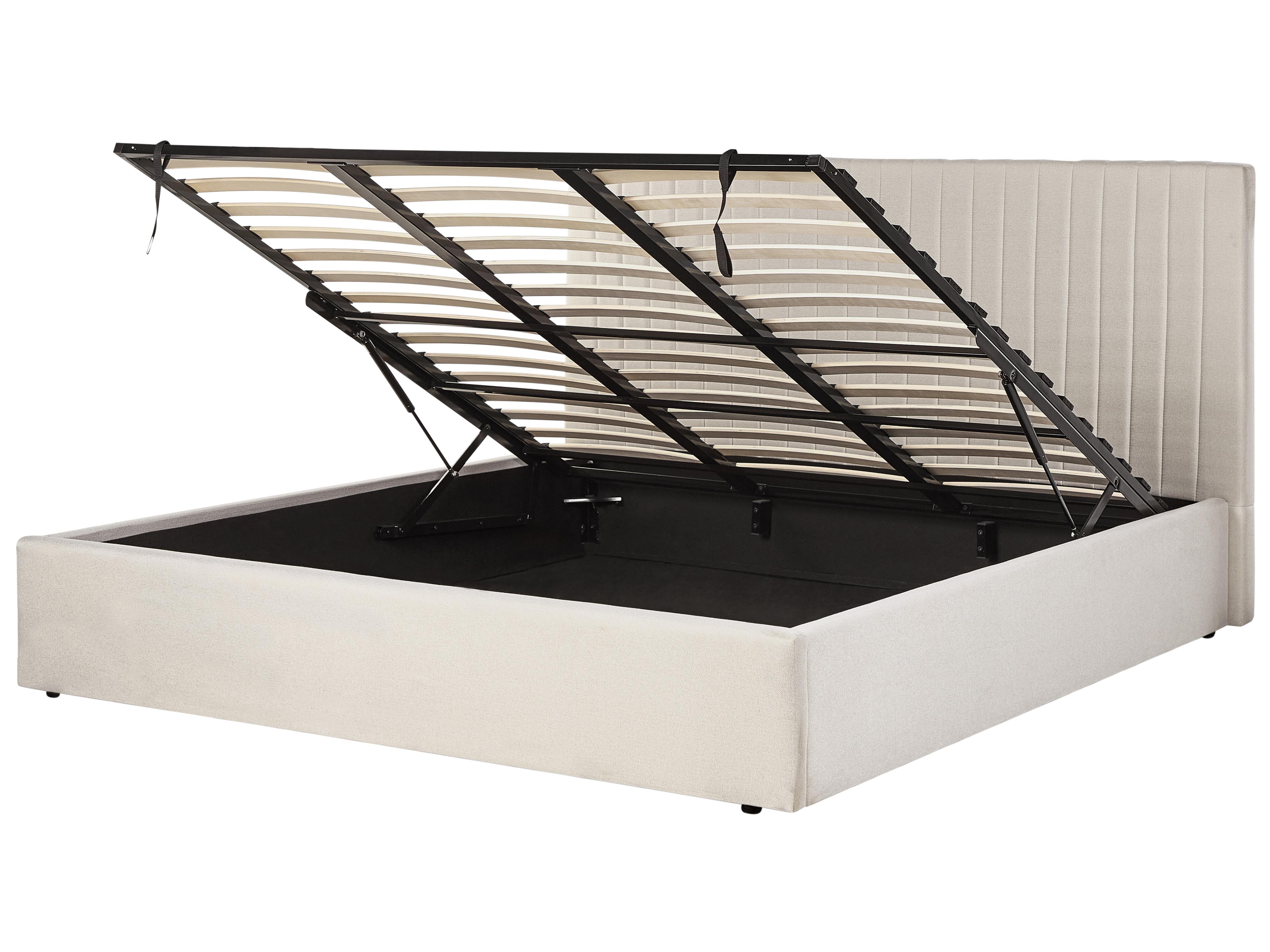 Bed met opbergruimte Stof VION 180 x 200 cm Beige