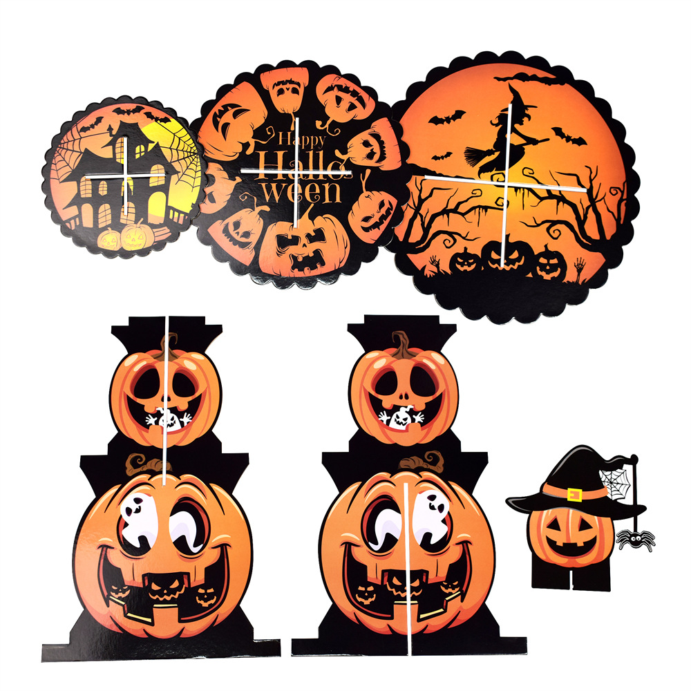 3 Etagen Halloween Party Karton Cupcake Etagere Muffin Ständer Spooky Servierständer - Kürbis