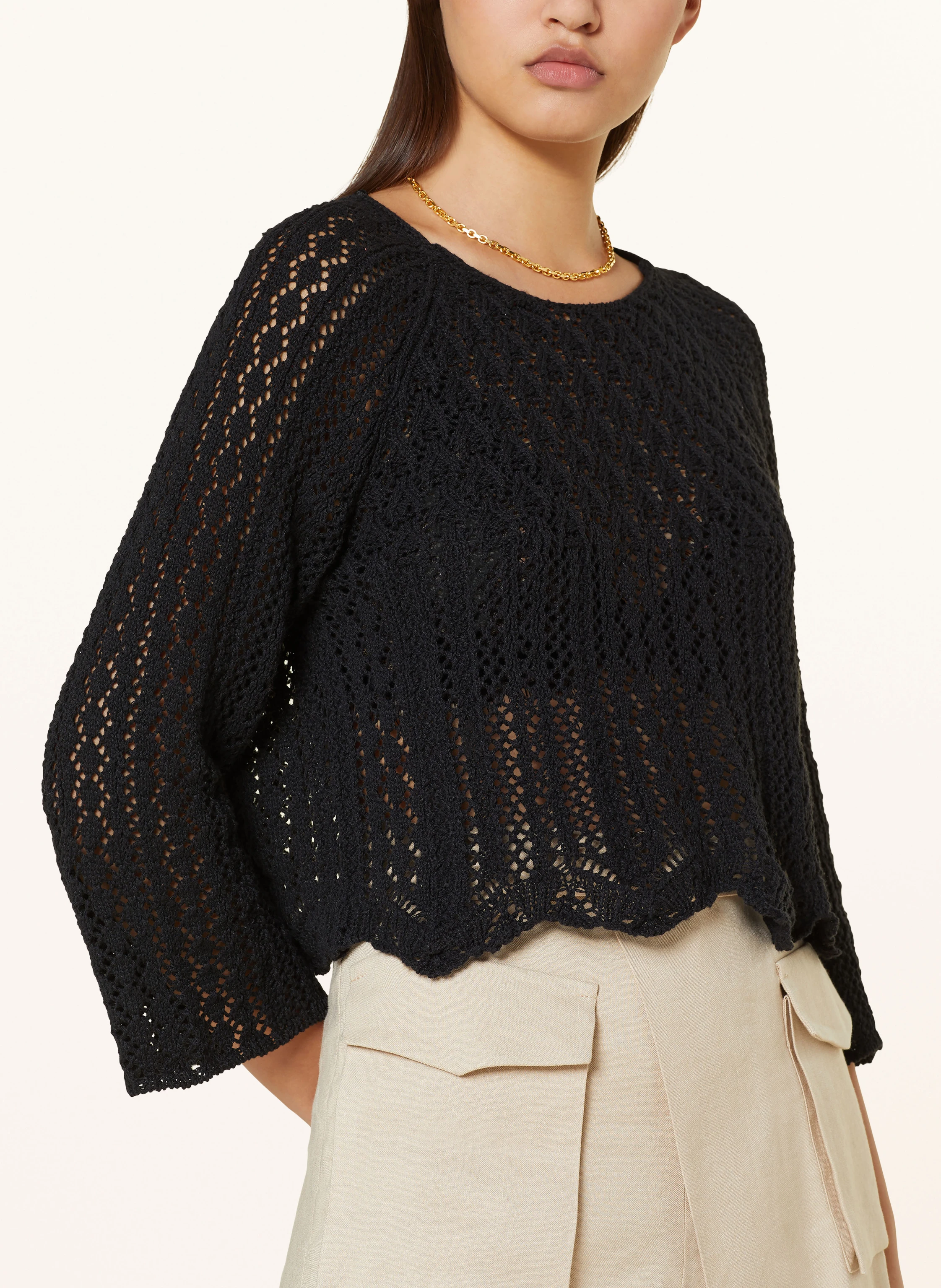 ONLY Cropped-Pullover mit 3/4-Arm