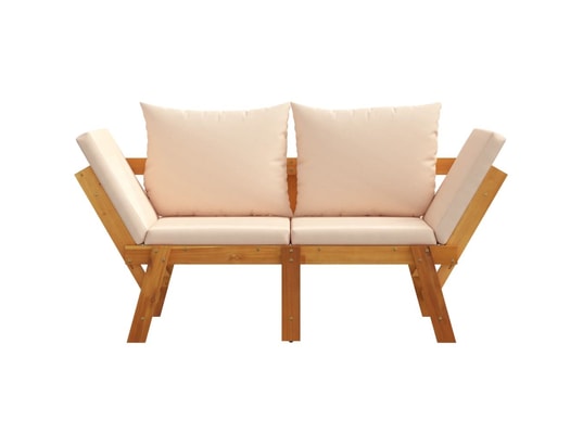VIDAXL - Banc de jardin avec coussins 2 en 1 bois d'acacia massif