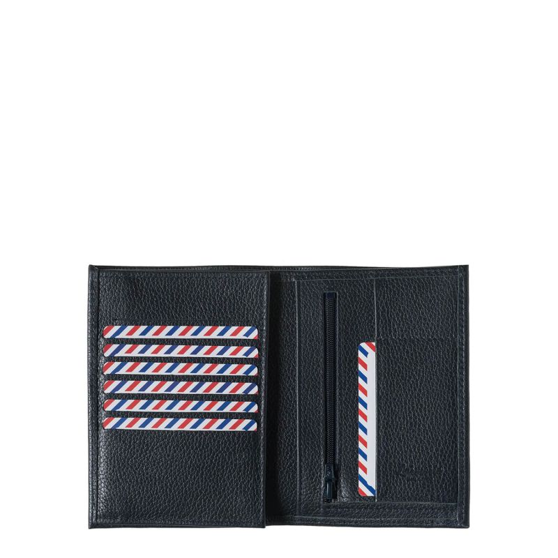 Grand Portefeuille Albert en cuir grainé Lune Bleue