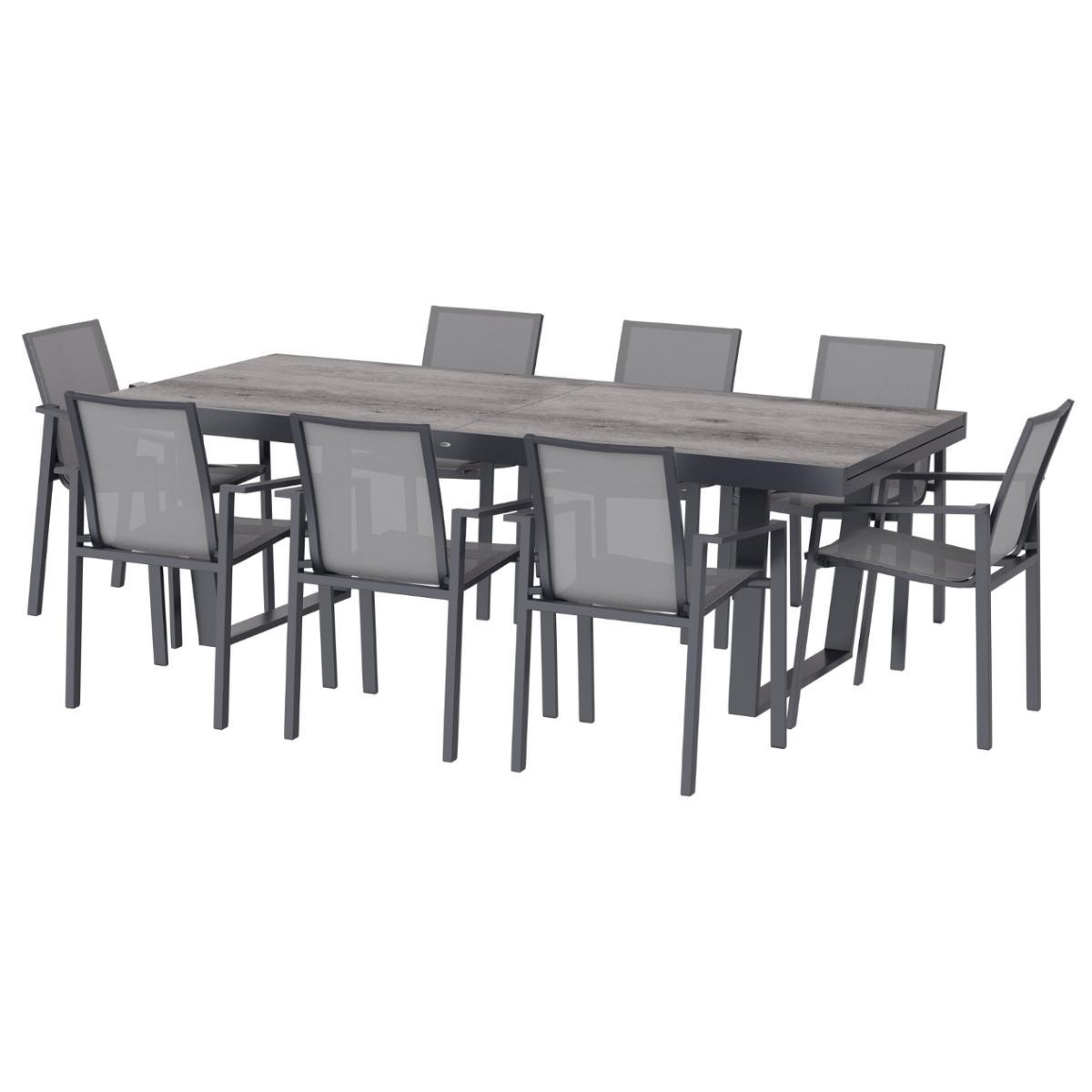 TABLE UNIONE EXTENSIBLE SMOKE GRAPHITE 12 PLACES