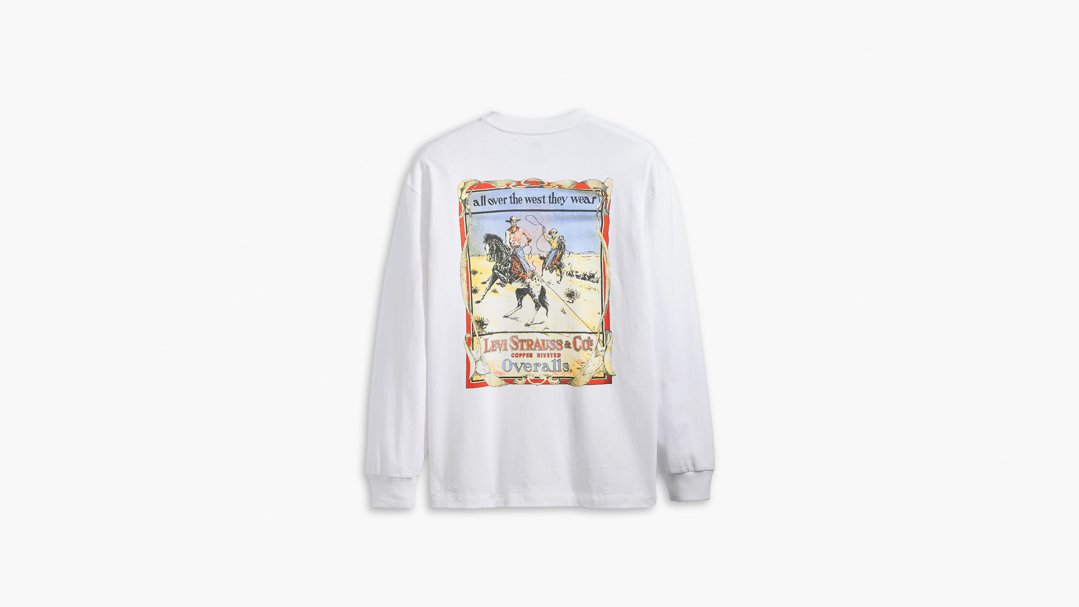 T-shirt manche longue graphique Authentic - Western Cowboywhite+ - Blanc