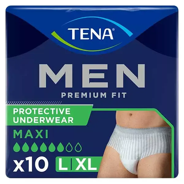 Cueca protetora TENA Men Premium Fit Nível 4 Tamanho G 10 unidades