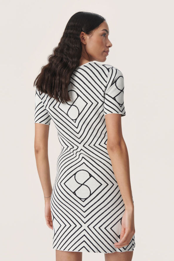 Soaked in Luxury SLClare Dress STUDIO White and black monogram
