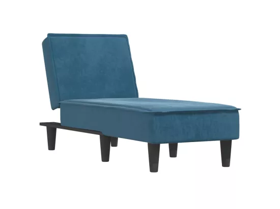 Chaise longue bleu velours