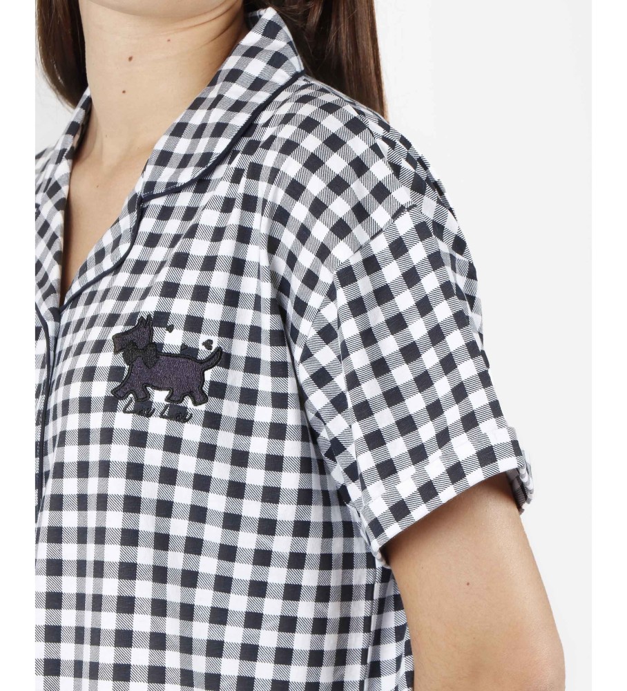 Pijama Admas Lou Lou Lovely Navy de manga curta e aberto